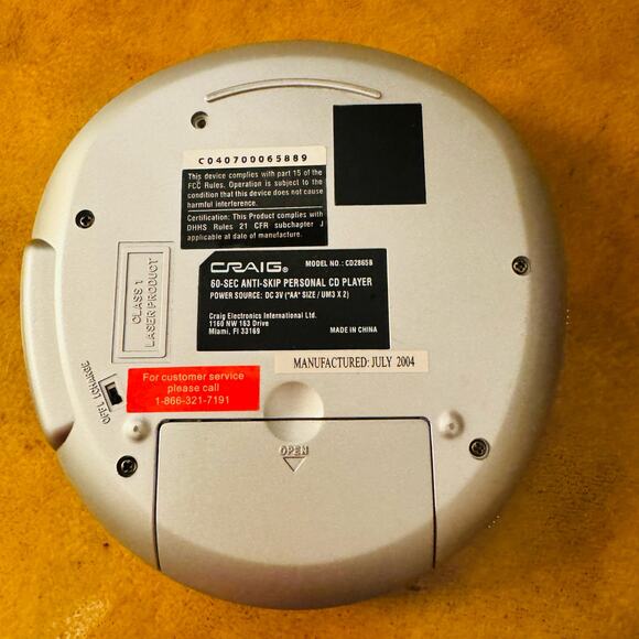 Genuine Craig CD2865B Blue and Silver Portable Compact Disc CD Player Working - Picture 2 of 5